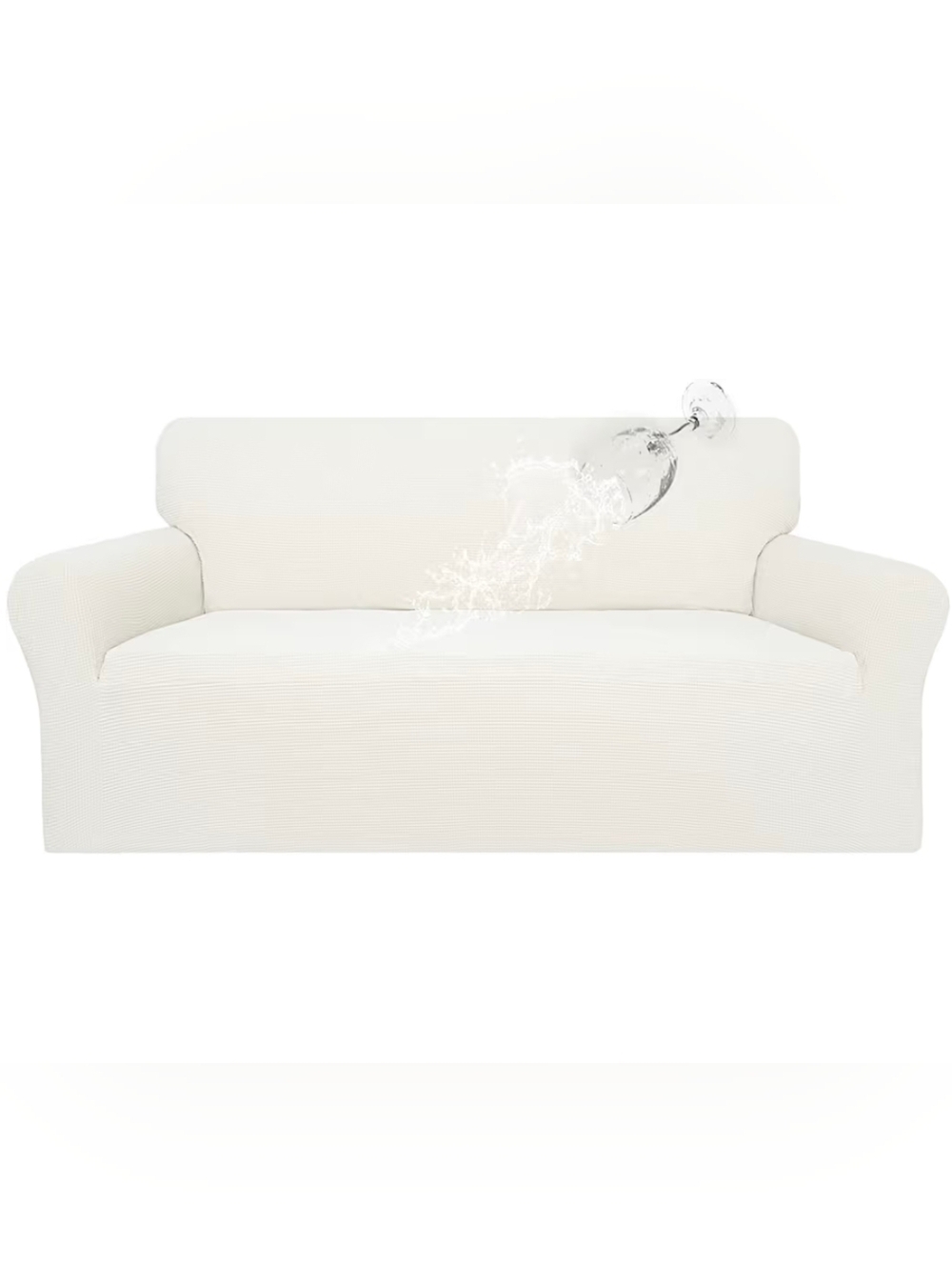 Classic Stretch Waterproof Oversized Sofa Slipcover in Cream